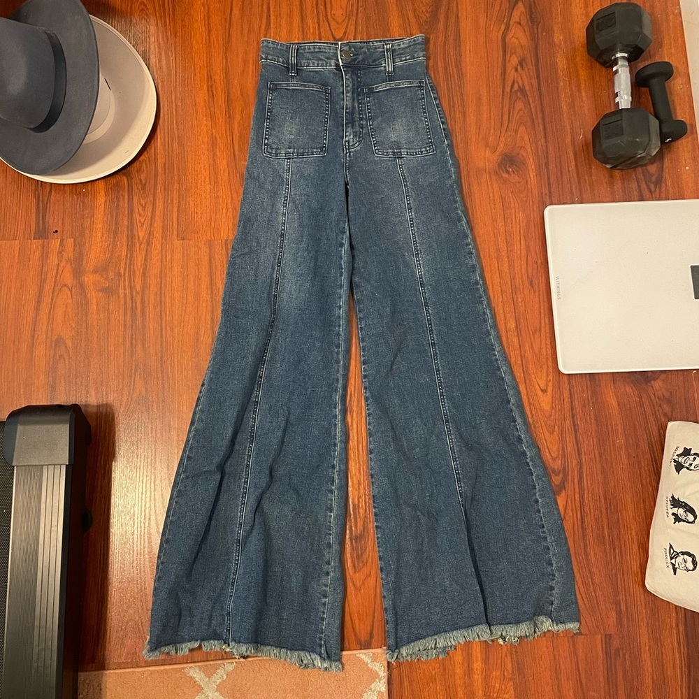 Show me your mumu wide leg patch pocket jeans - 27